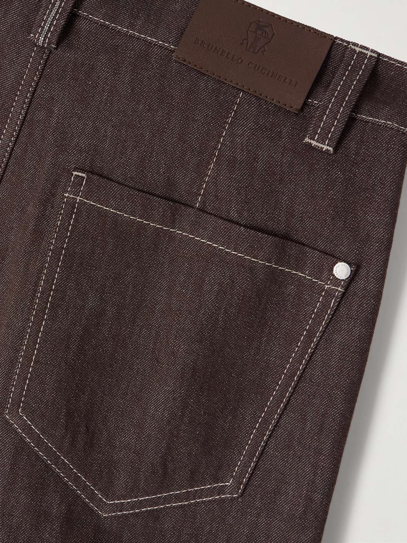 High-rise wide-leg jeans Brown - 5