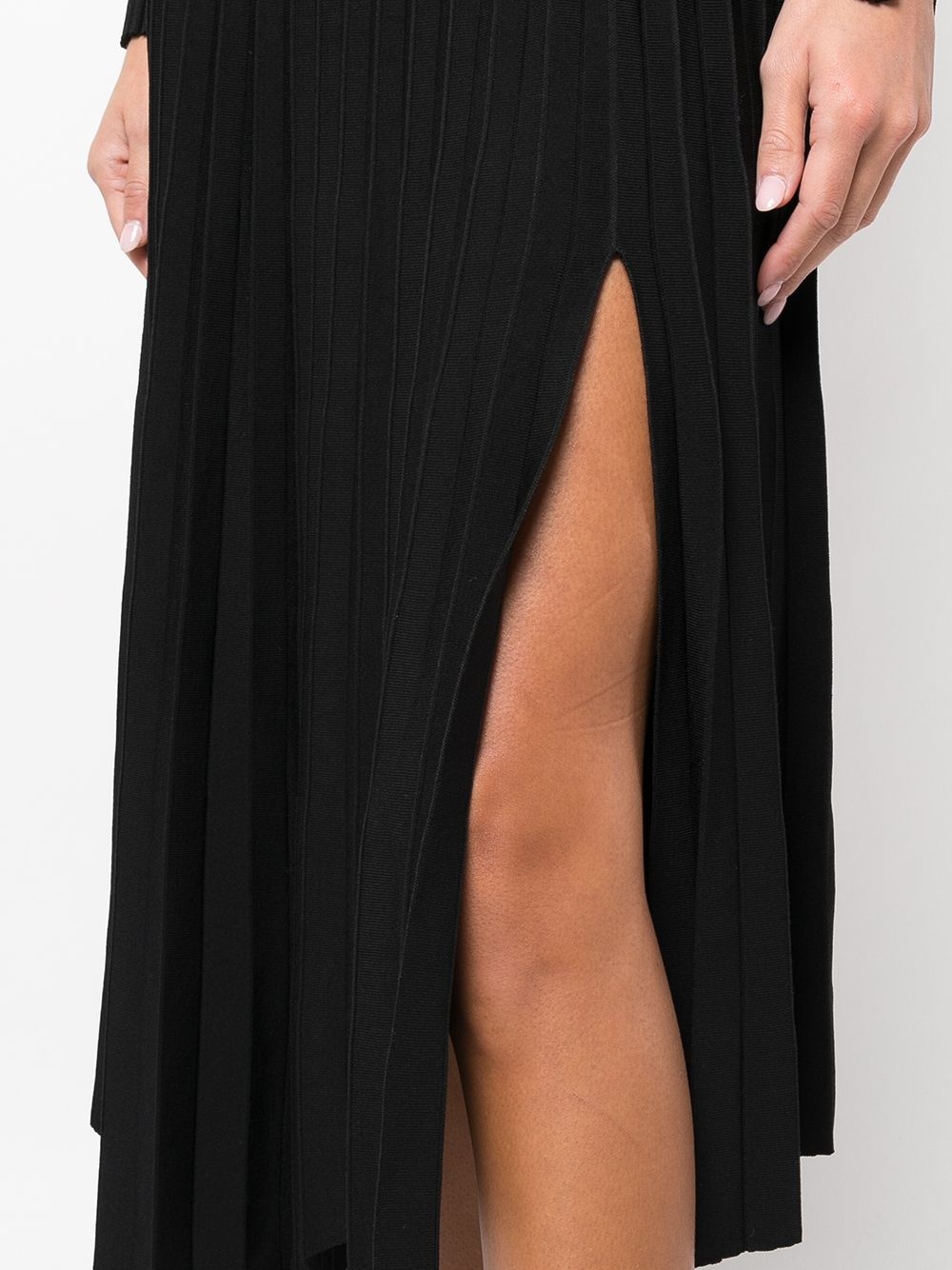 high-waist asymetric pleated skirt - 5