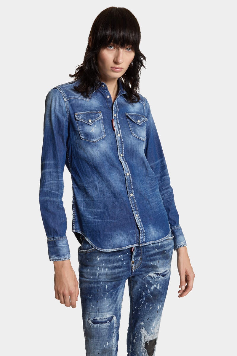 LIGHT WASH CLASSIC WESTERN SHIRT - 3