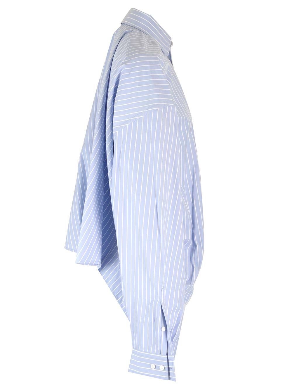 Large Fit Asymmetric Shirt Shirts Light Blue - 3