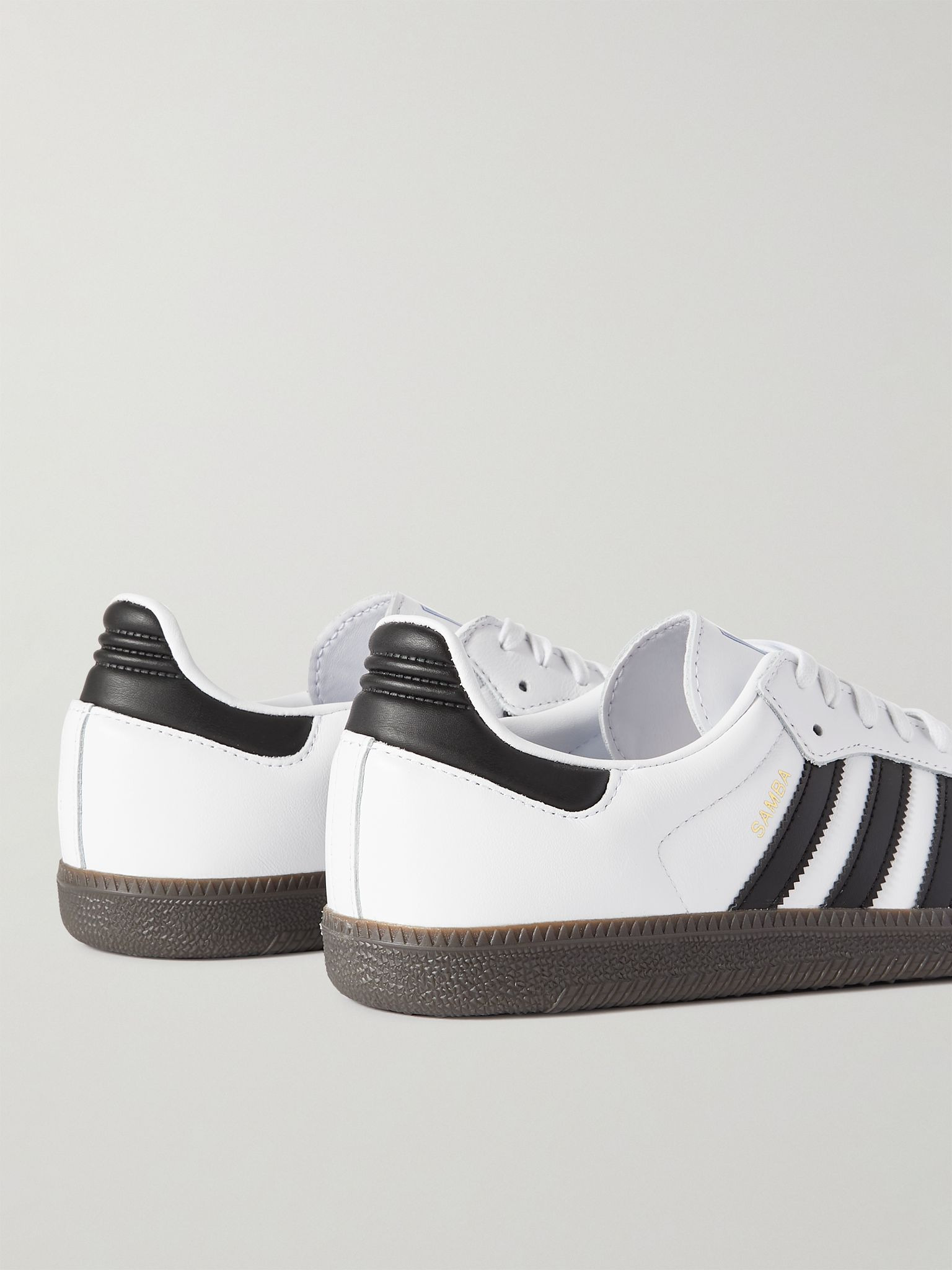 Samba Suede-Trimmed Leather Sneakers White - 5