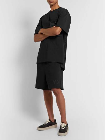 Y-3 Wide-Leg Shell-Trimmed Loopback Cotton-Jersey Drawstring Shorts outlook