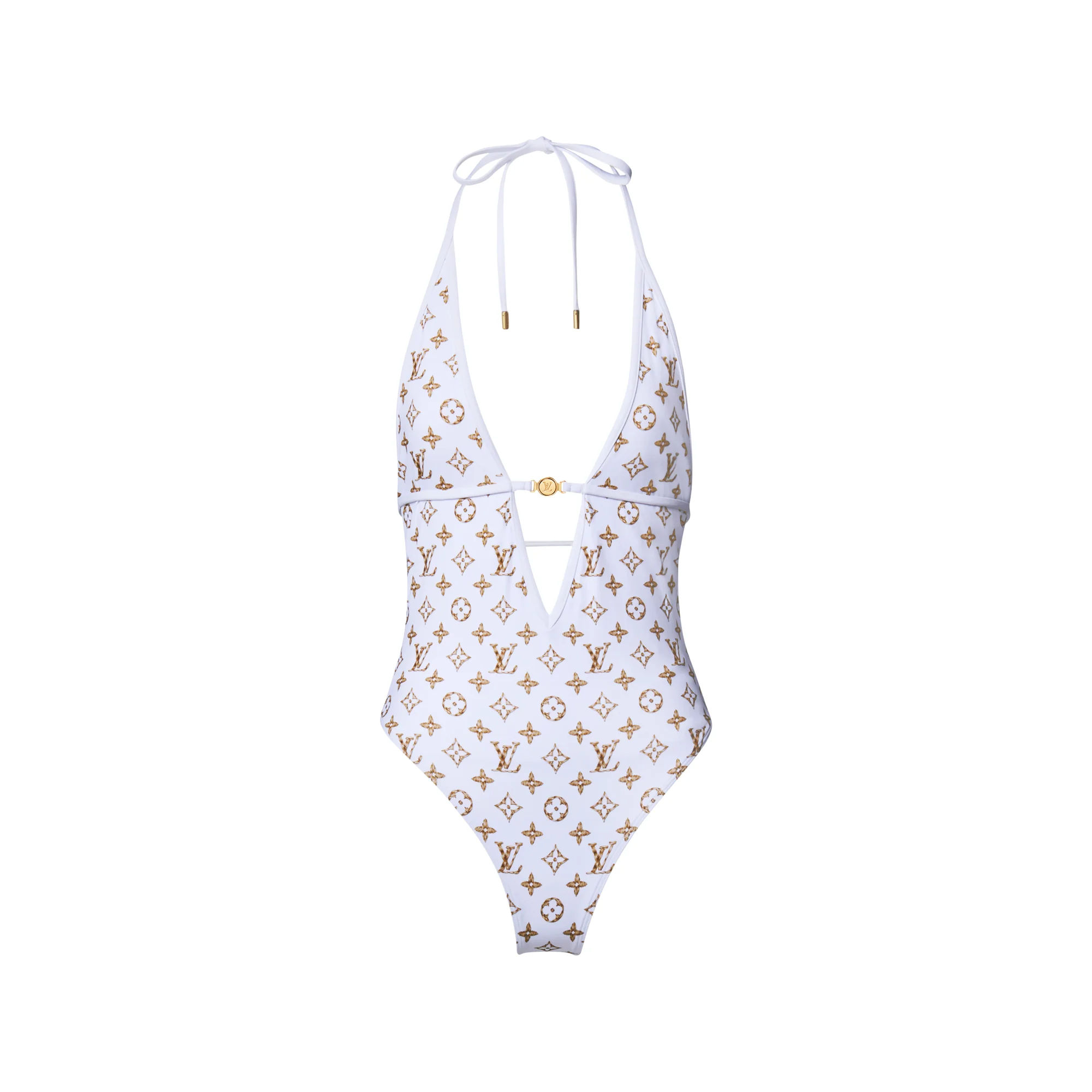 Woven Monogram Print Swimsuit - 1