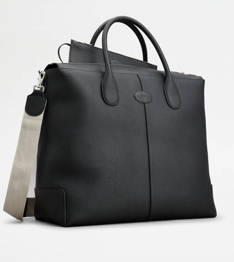TOD'S DI BAG TRAVEL BAG IN LEATHER - BLACK 3