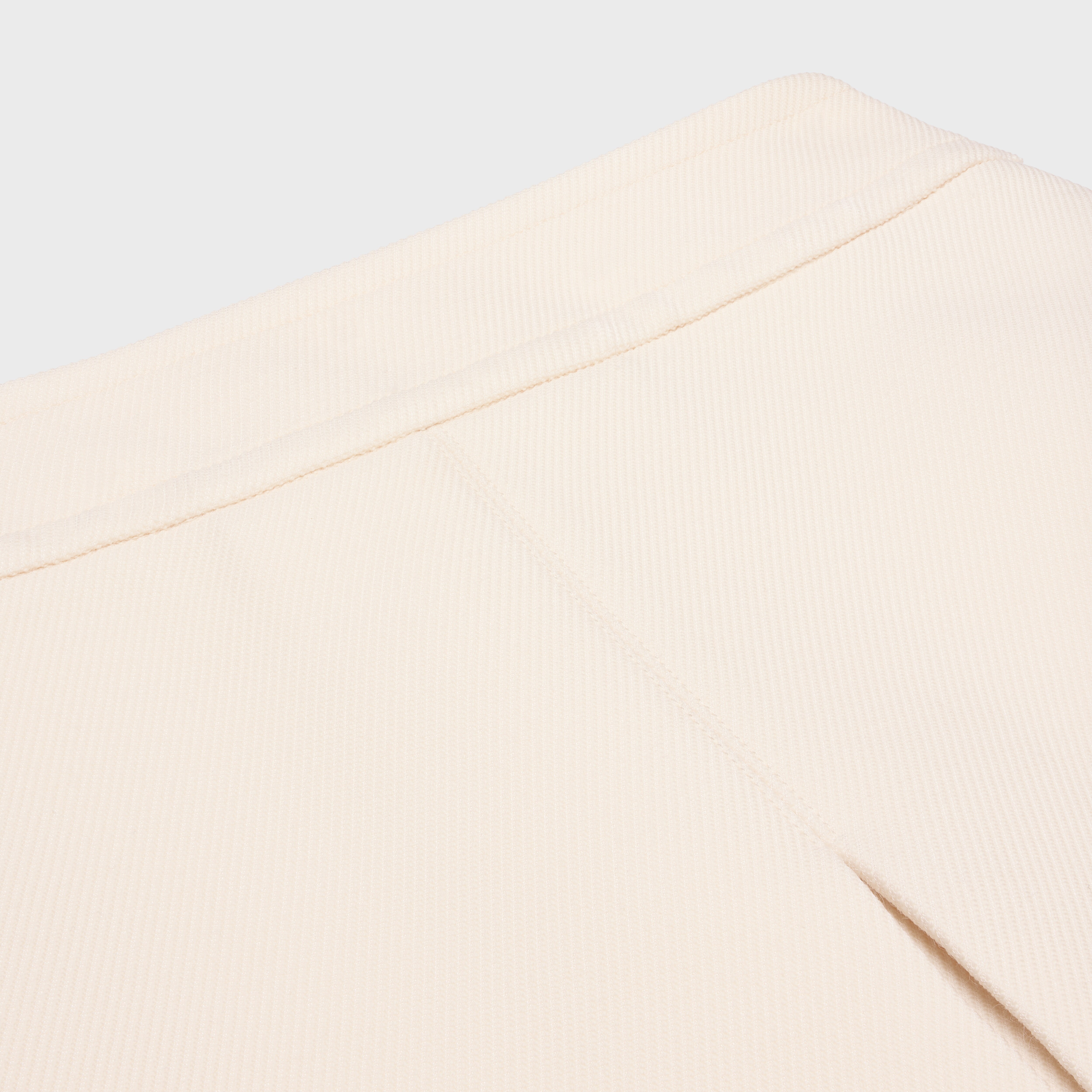 trapeze mini skirt in wool silk gabardine - 3