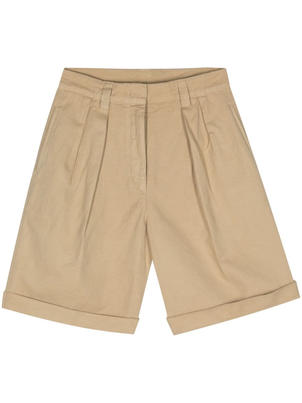 darted turn-up cuffs shorts - 1