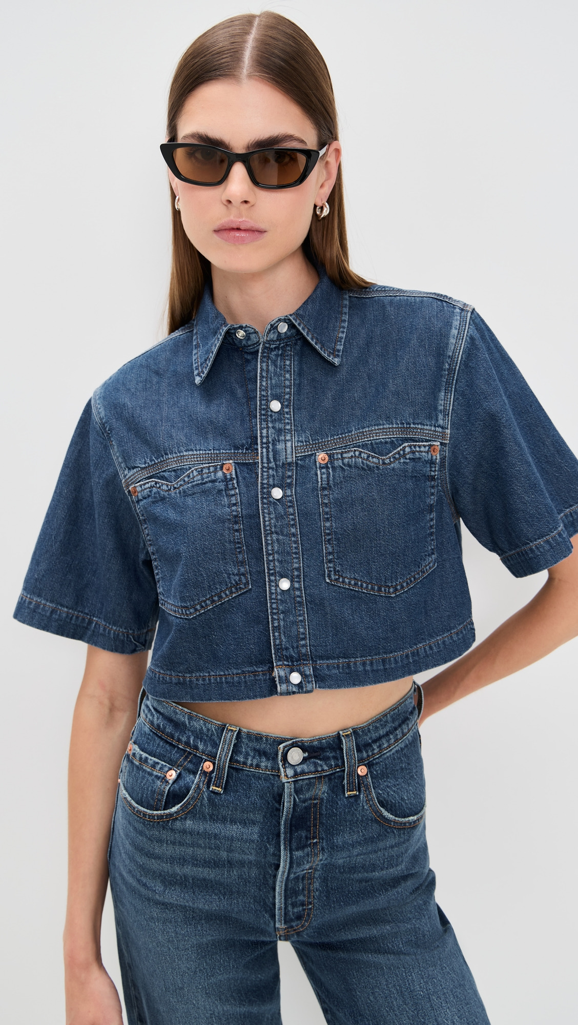 Oversized Crop Shirt - 1