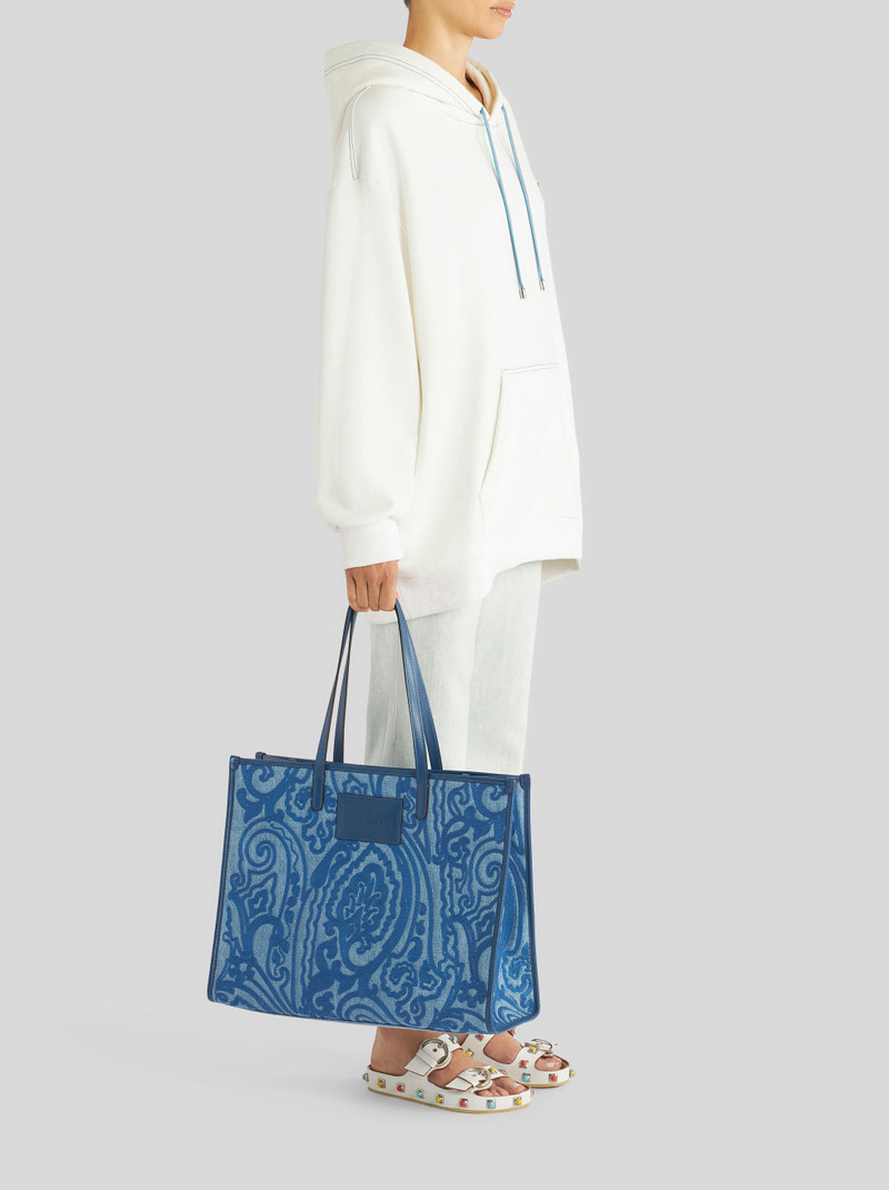 Etro PAISLEY JACQUARD LARGE SHOPPING BAG outlook