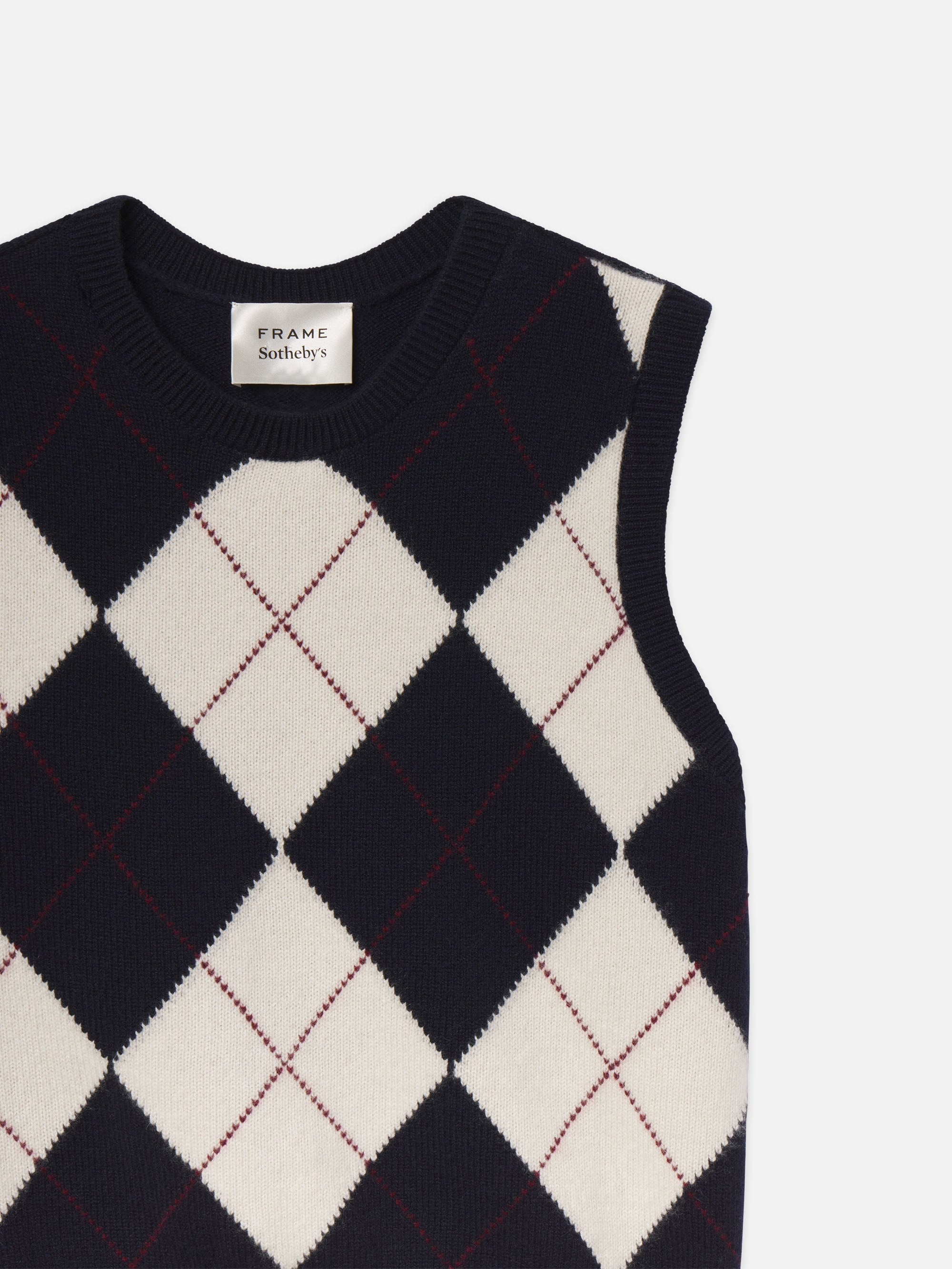 Sotheby’s Women's Argyle Vest in Navy Multi - 3