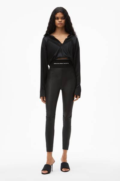 Alexander Wang LOGO ELASTIC LEGGING IN LEATHER outlook