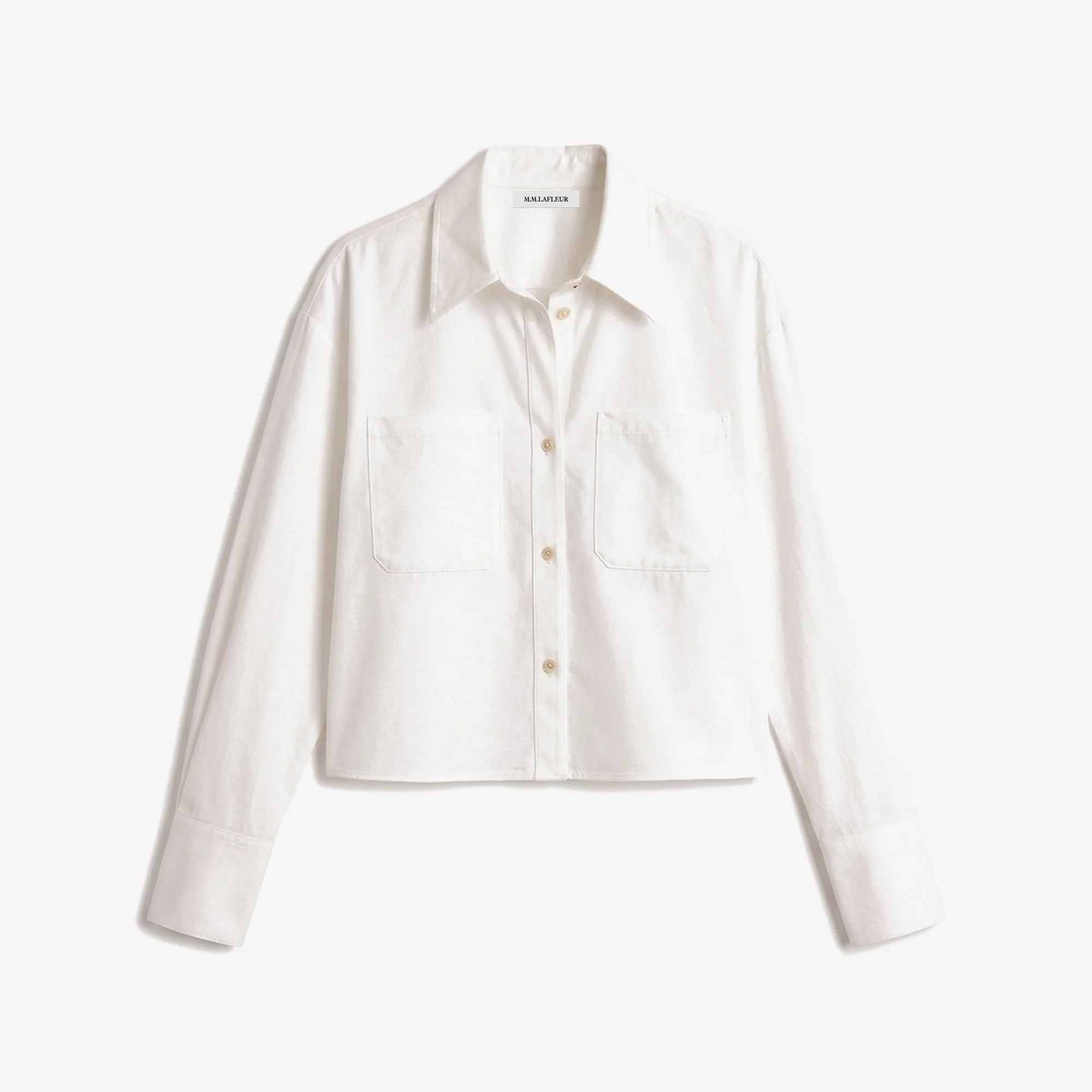 Zaid Cropped Button-Down - Knit Poplin - 1