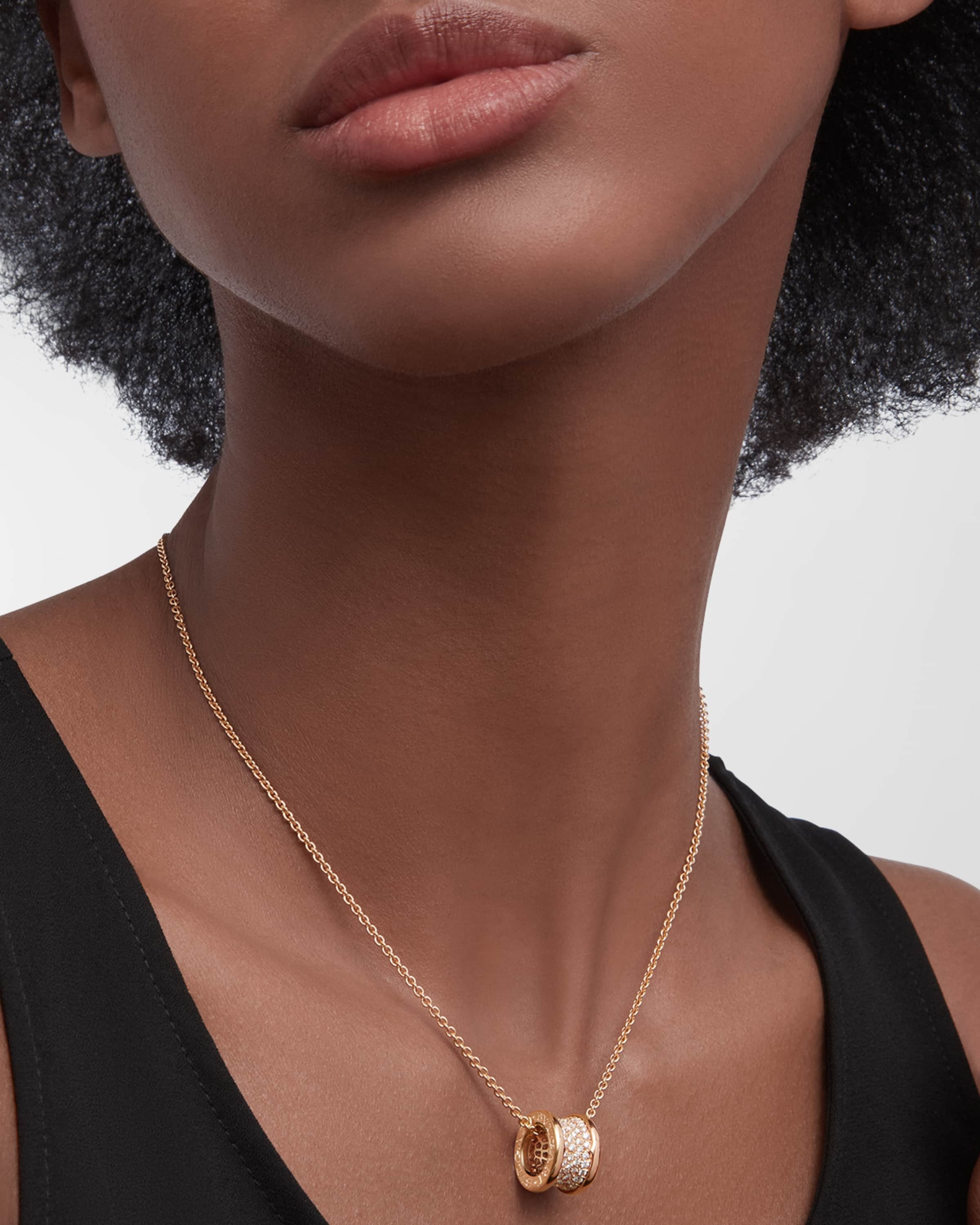B.Zero1 18k Rose Gold Necklace with Diamonds - 2