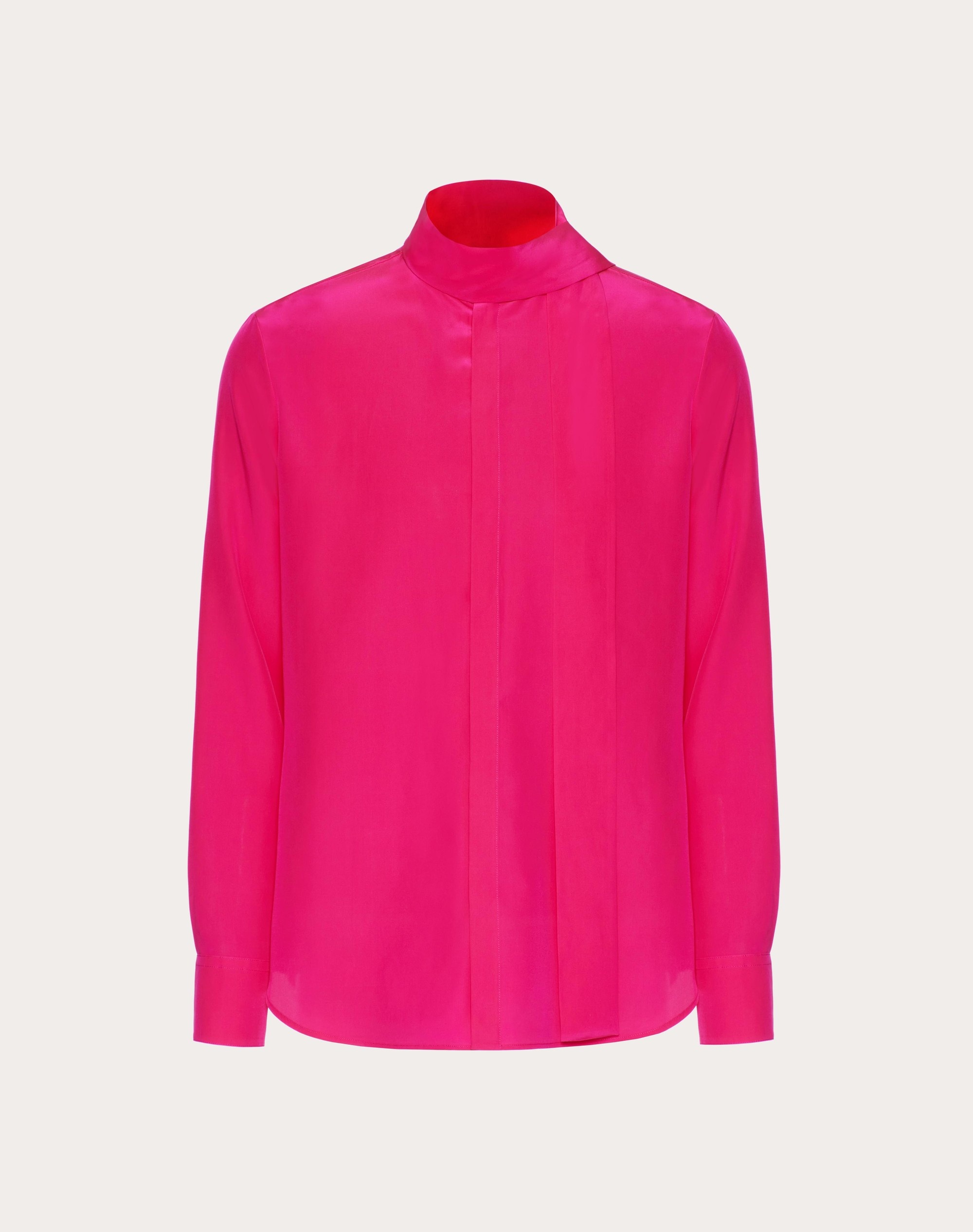 WASHED SILK SHIRT WITH NECK TIE - 1