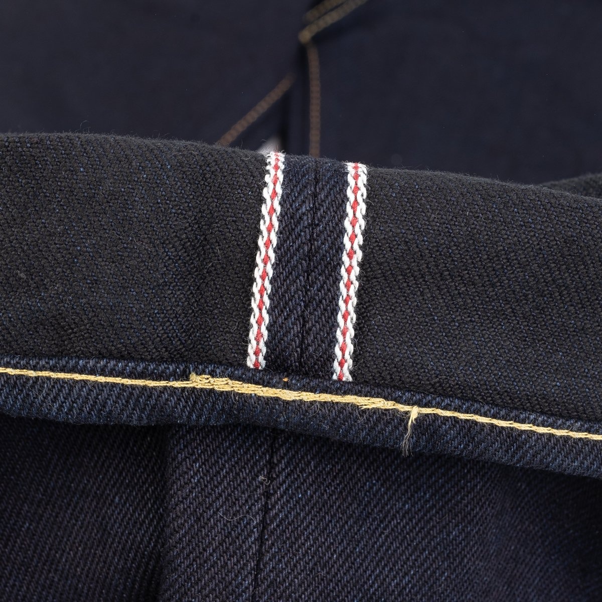IH-666S-21ib 21oz Selvedge Denim Slim Straight Cut Jeans - Indigo/Black - 10