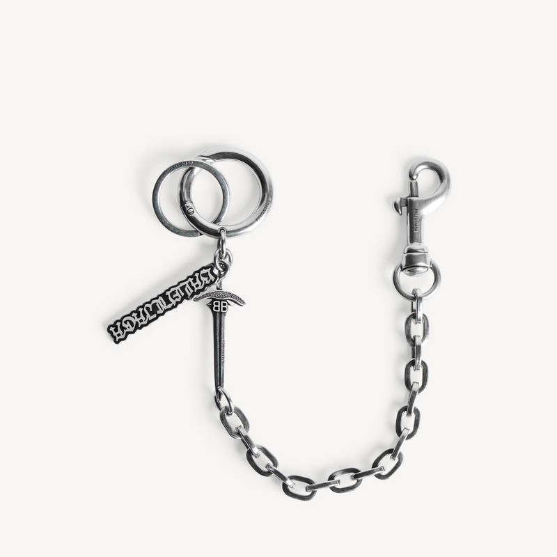 Men's Goth Keychain in Antique Silver 1