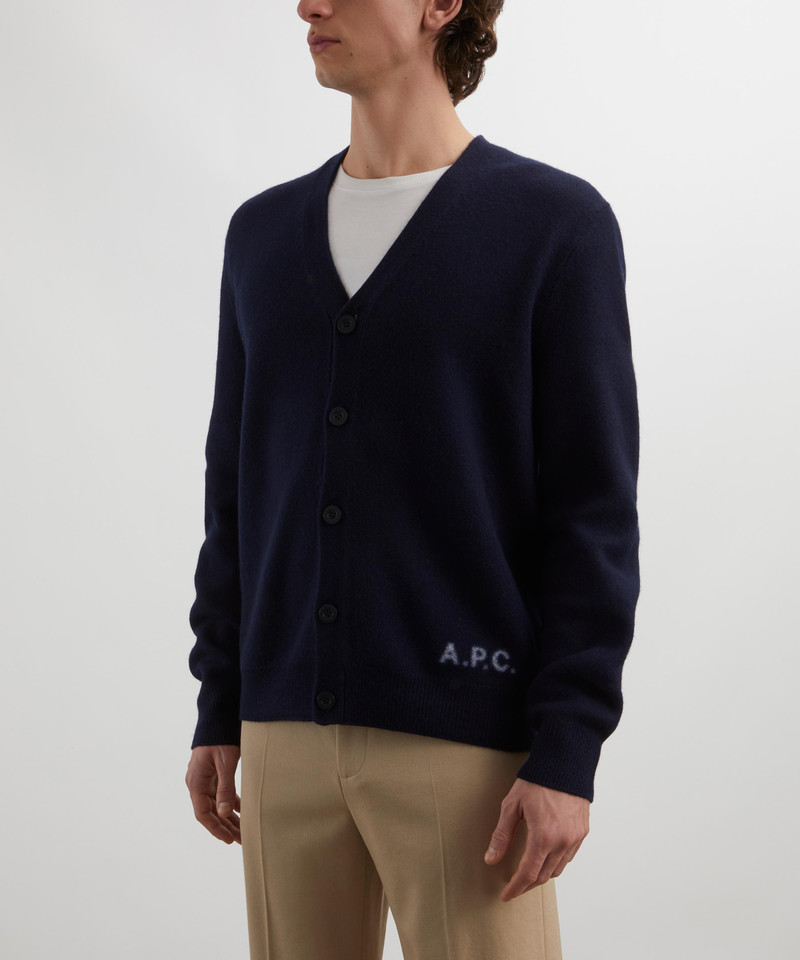 A.P.C. Kenny Navy V-Neck Cardigan outlook