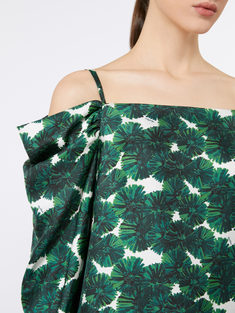USTICA Printed silk off-the-shoulder blouse 5