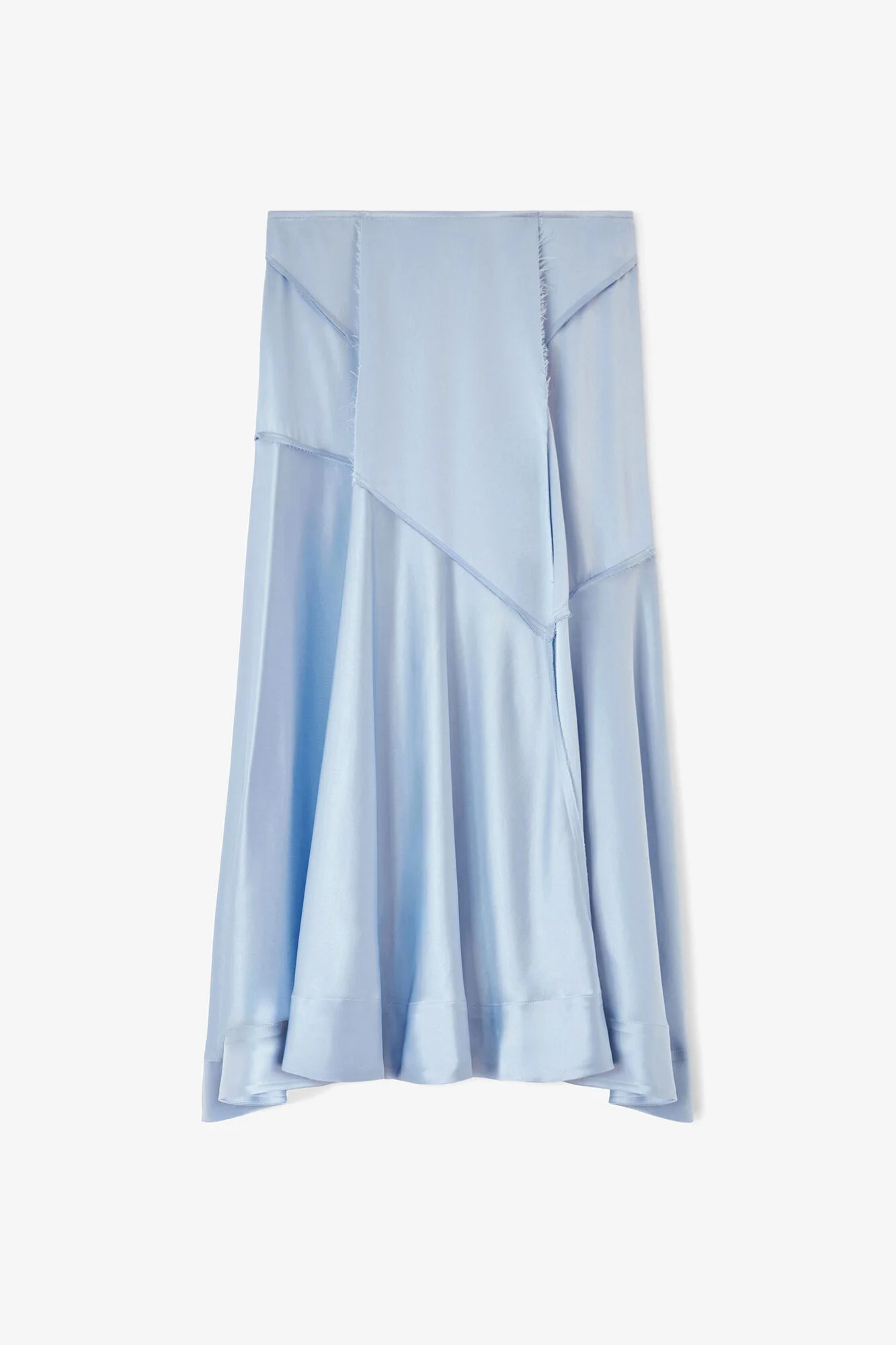 LONG SKIRT IN BLUE SATIN - 1