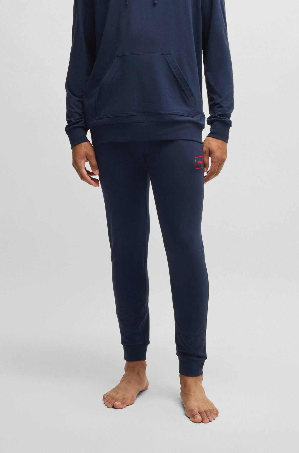 STRETCH-COTTON TRACKSUIT BOTTOMS WITH LOGO PRINT - 2