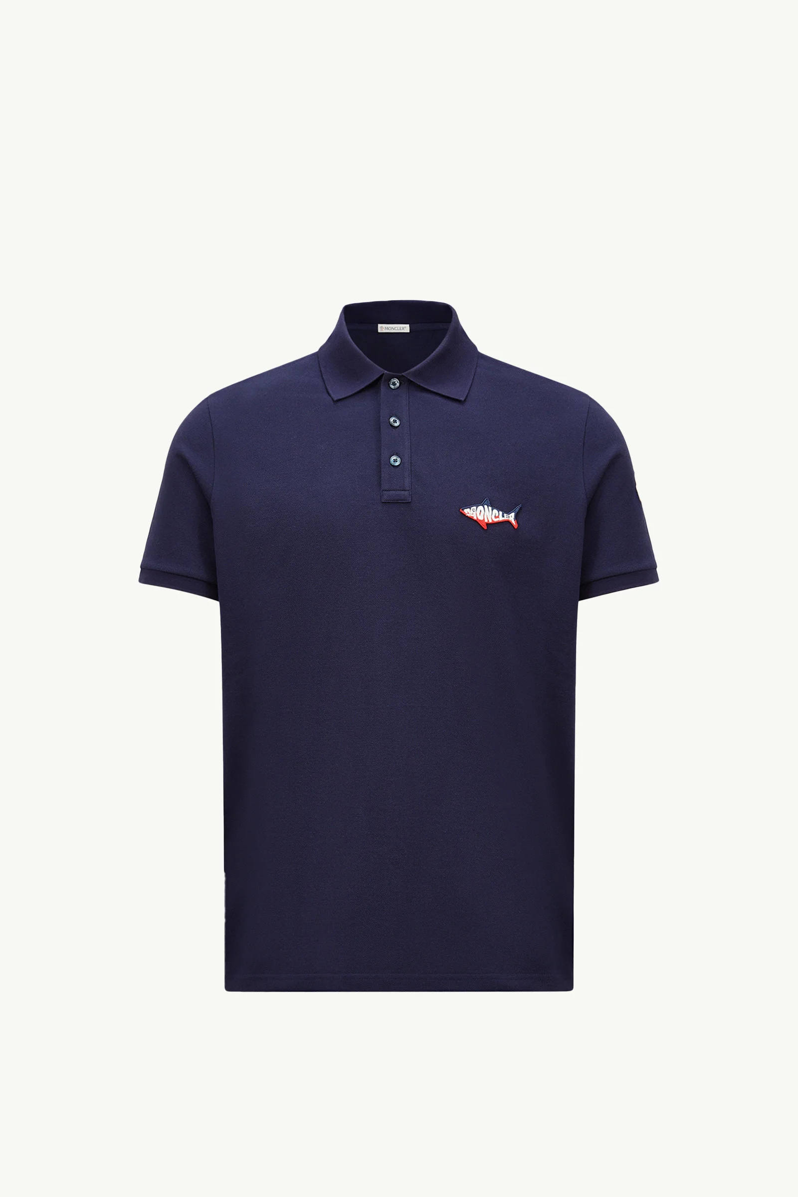 Shark Patch Cotton Piquet Polo Shirt - 1