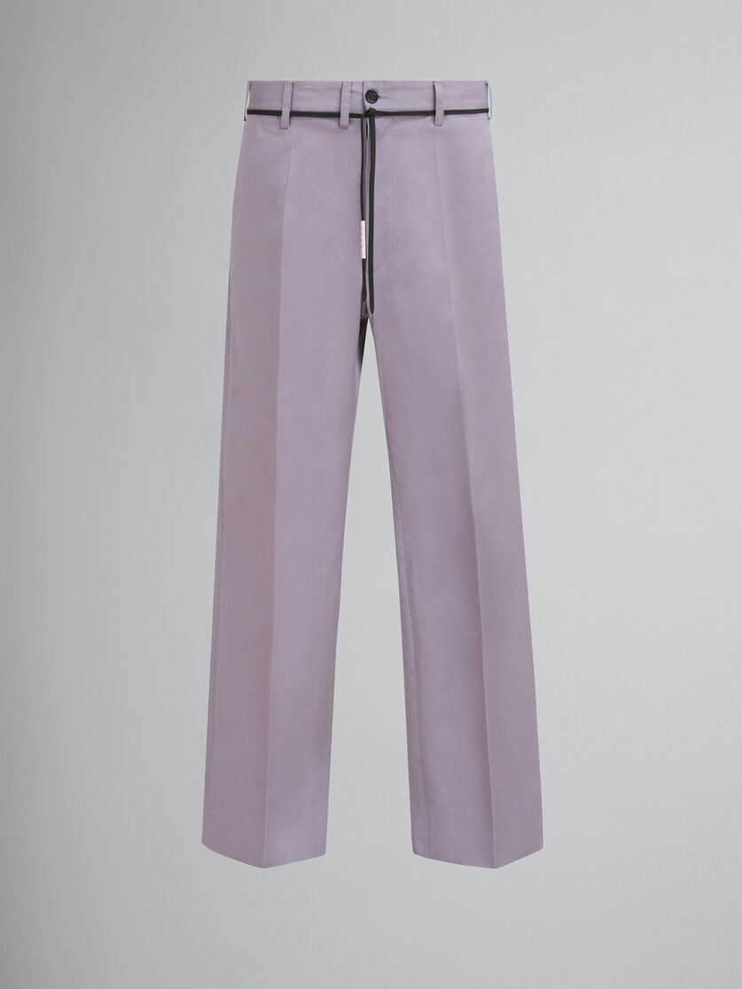 GREY BIO GABARDINE CHINOS - 1