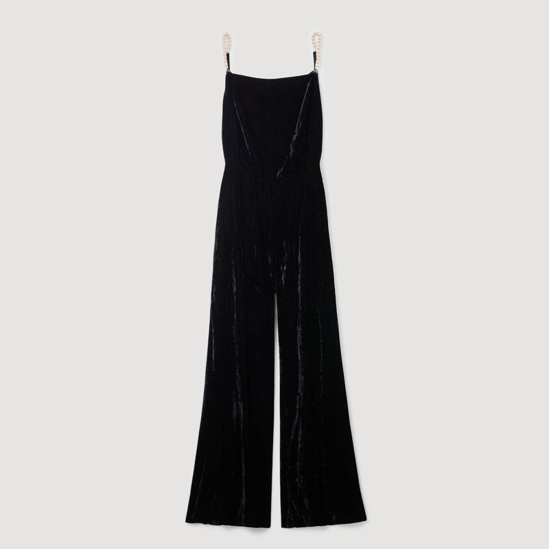 VELVET JUMPSUIT WITH REMOVABLE STRAPS 1