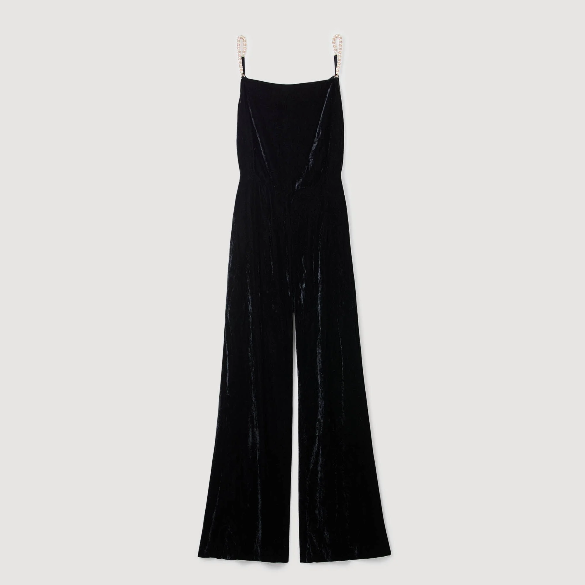VELVET JUMPSUIT WITH REMOVABLE STRAPS - 1