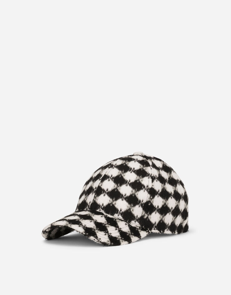 Checked wool baseball cap - 1