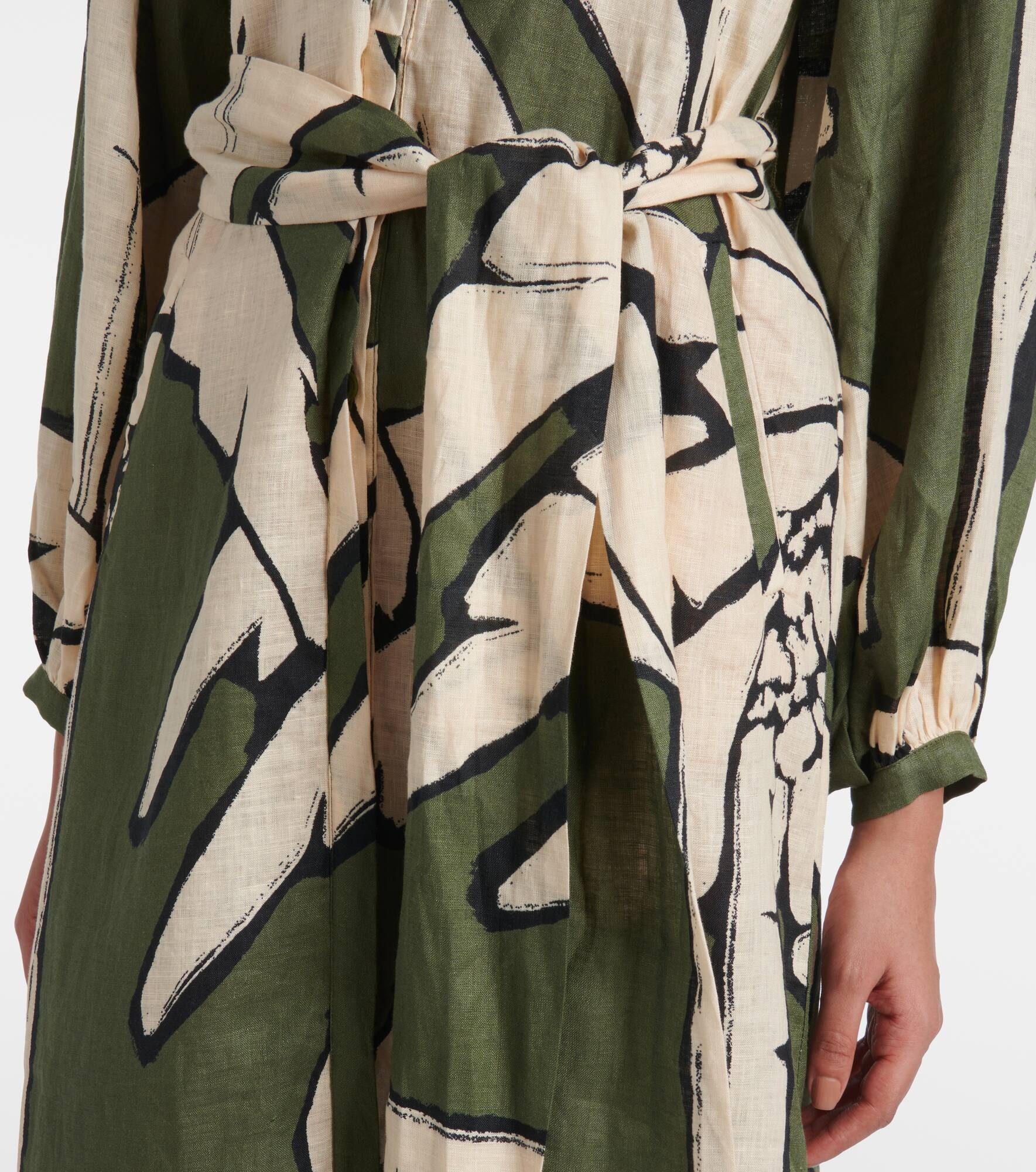 Printed linen maxi dress - 5