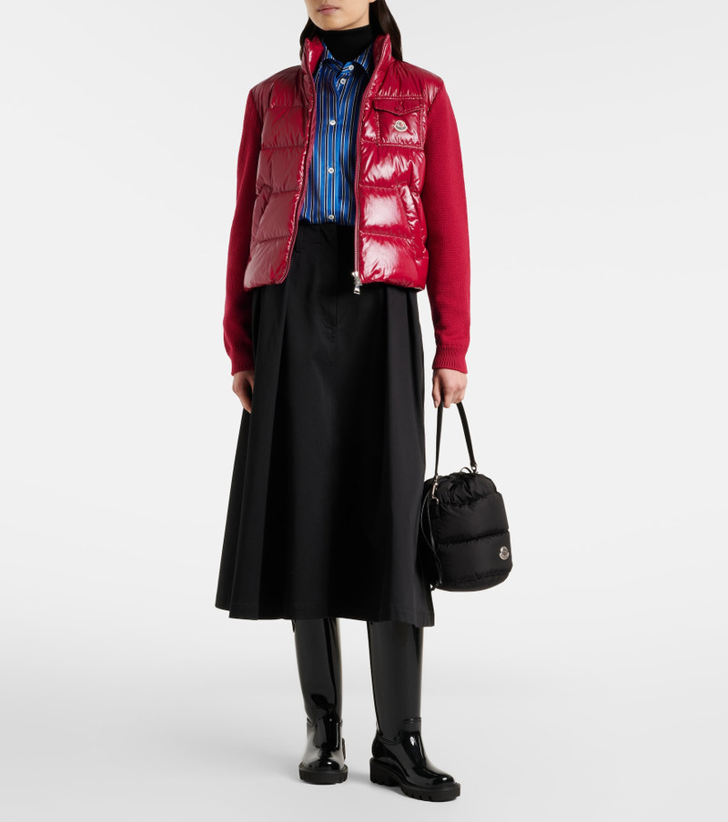 Moncler Down-paneled virgin wool cardigan outlook