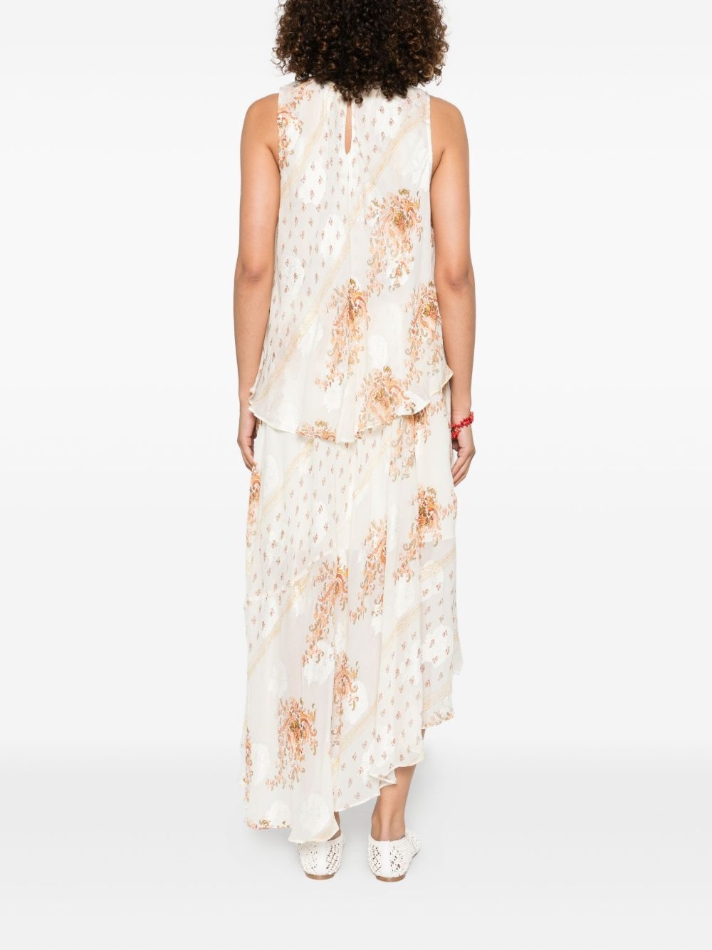 floral-print layered dress - 4