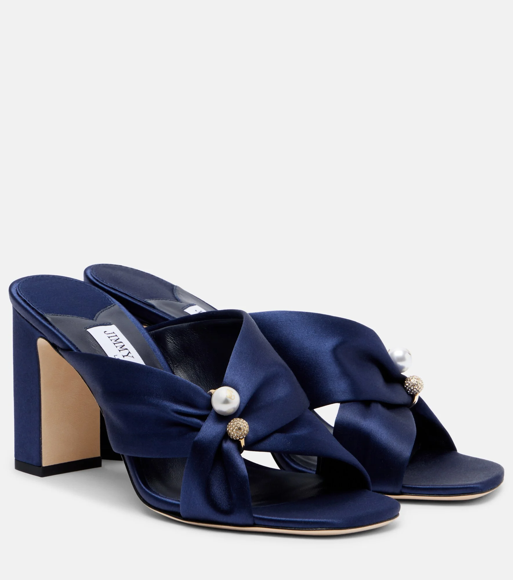 Rafi embellished satin mules - 1