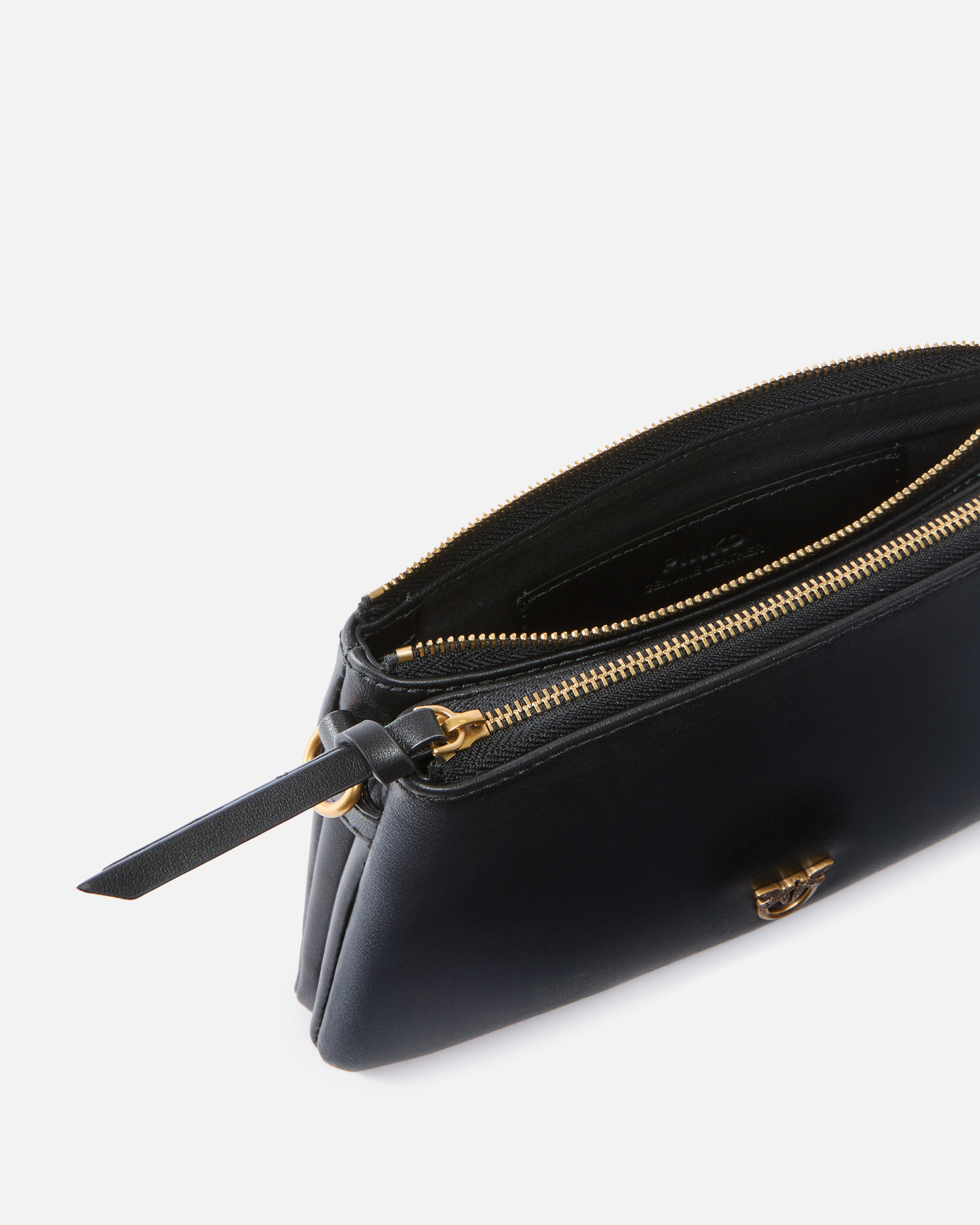 LEATHER MINI DOUBLE BAG WITH SHOULDER STRAP - 4