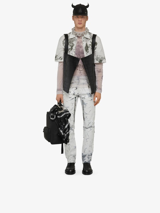 SHIRT IN PRINTED POPLIN WITH ZIPS - 2