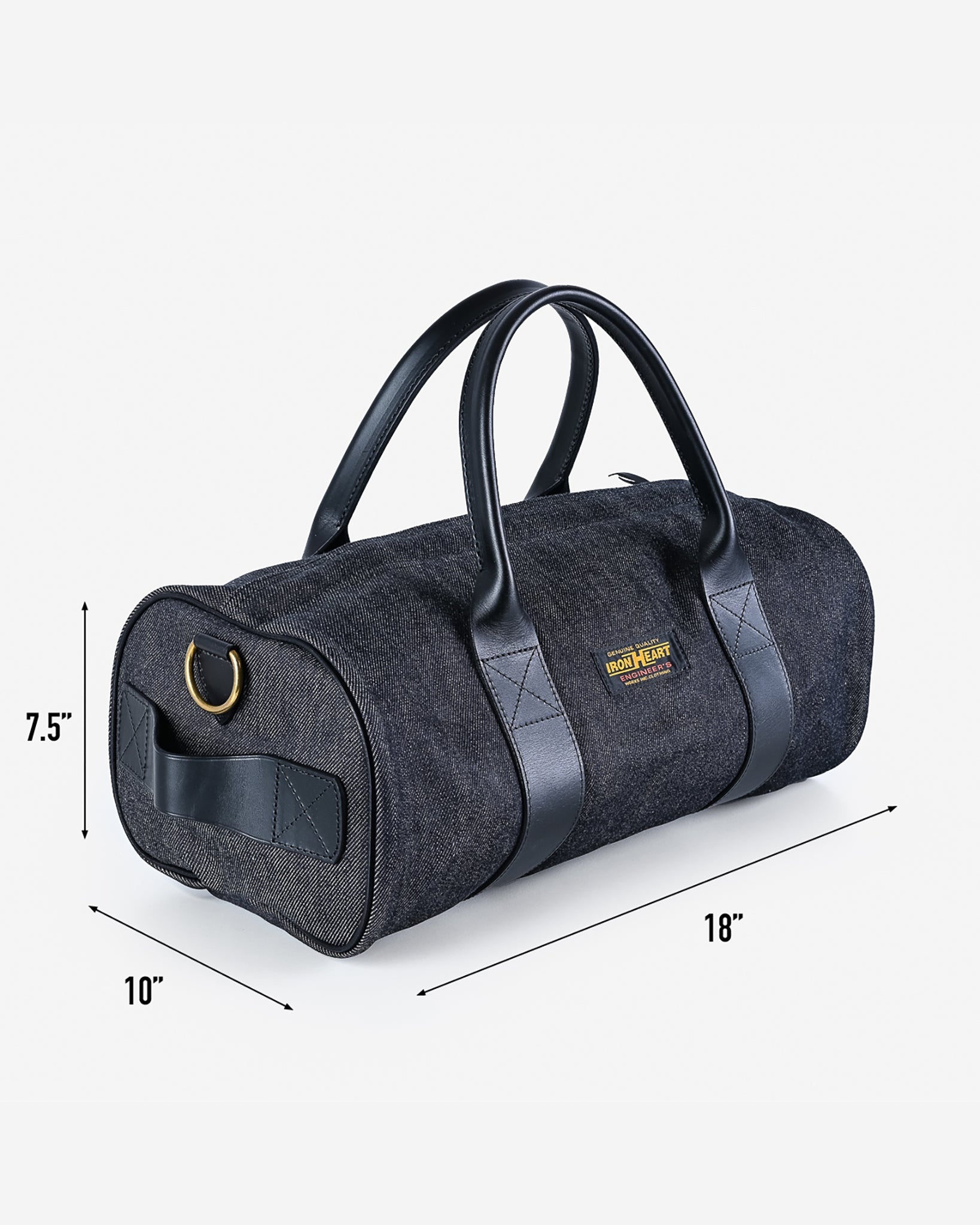 IHE-35-IND 21oz Selvedge Denim and Buttero Leather Holdall - Indigo - 8
