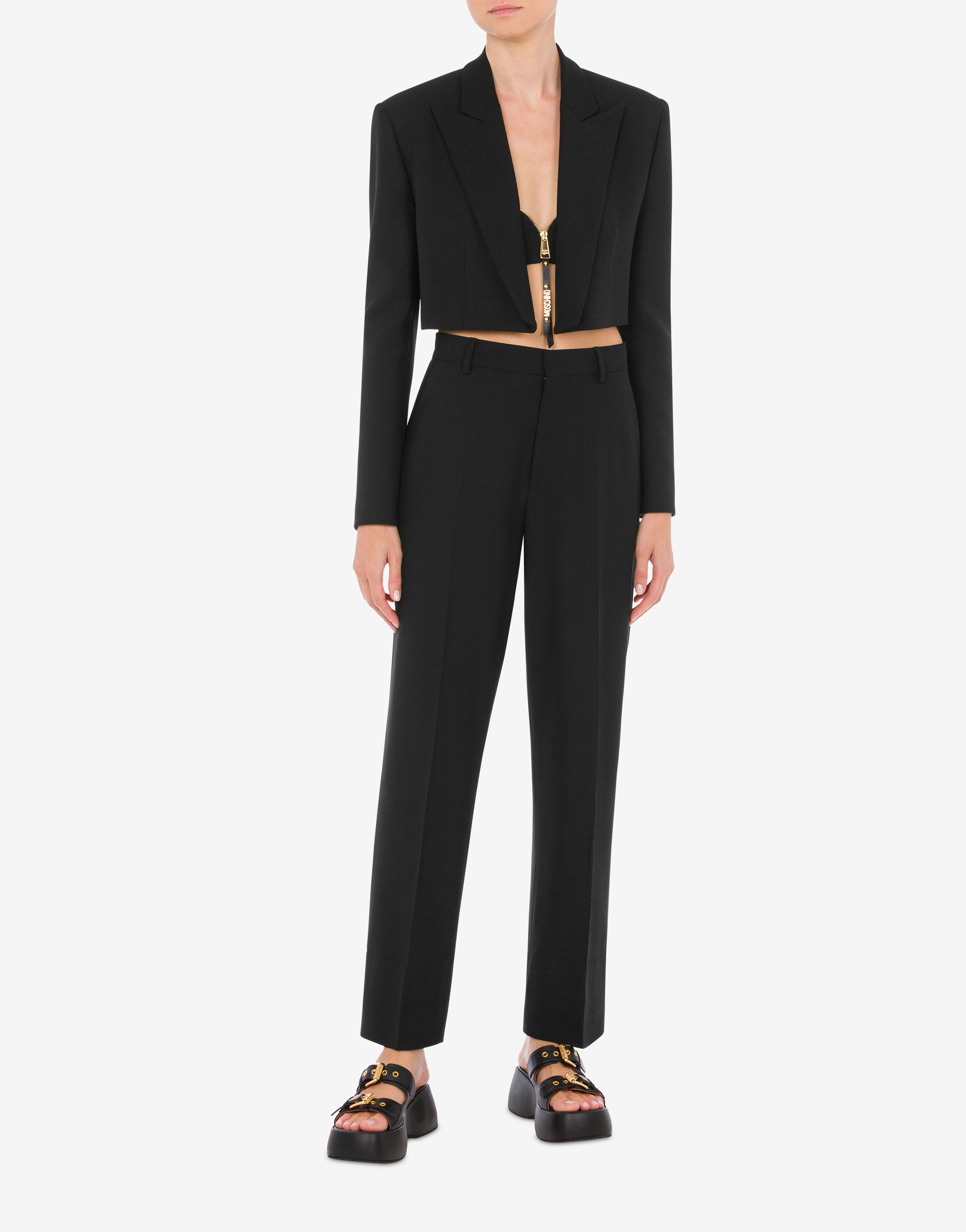 STRETCH GABARDINE CROPPED JACKET - 2