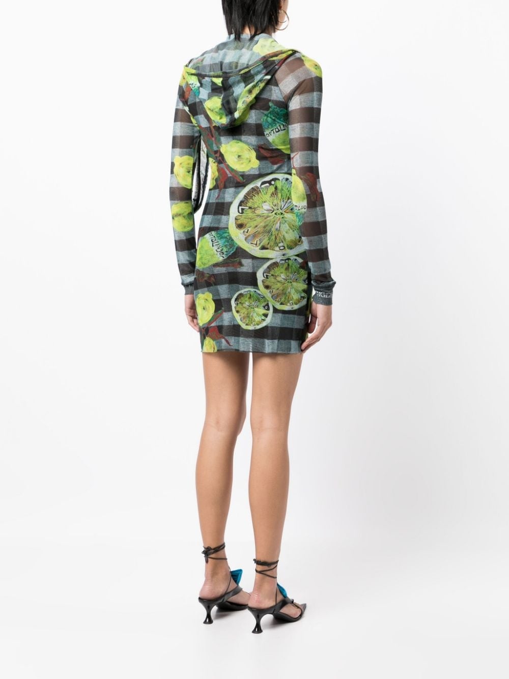 graphic-print hooded dress - 4