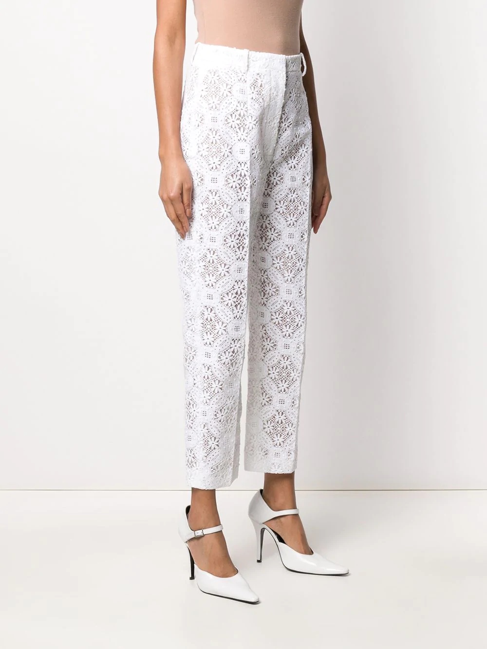 Endangered flower lace cigarette trousers - 3