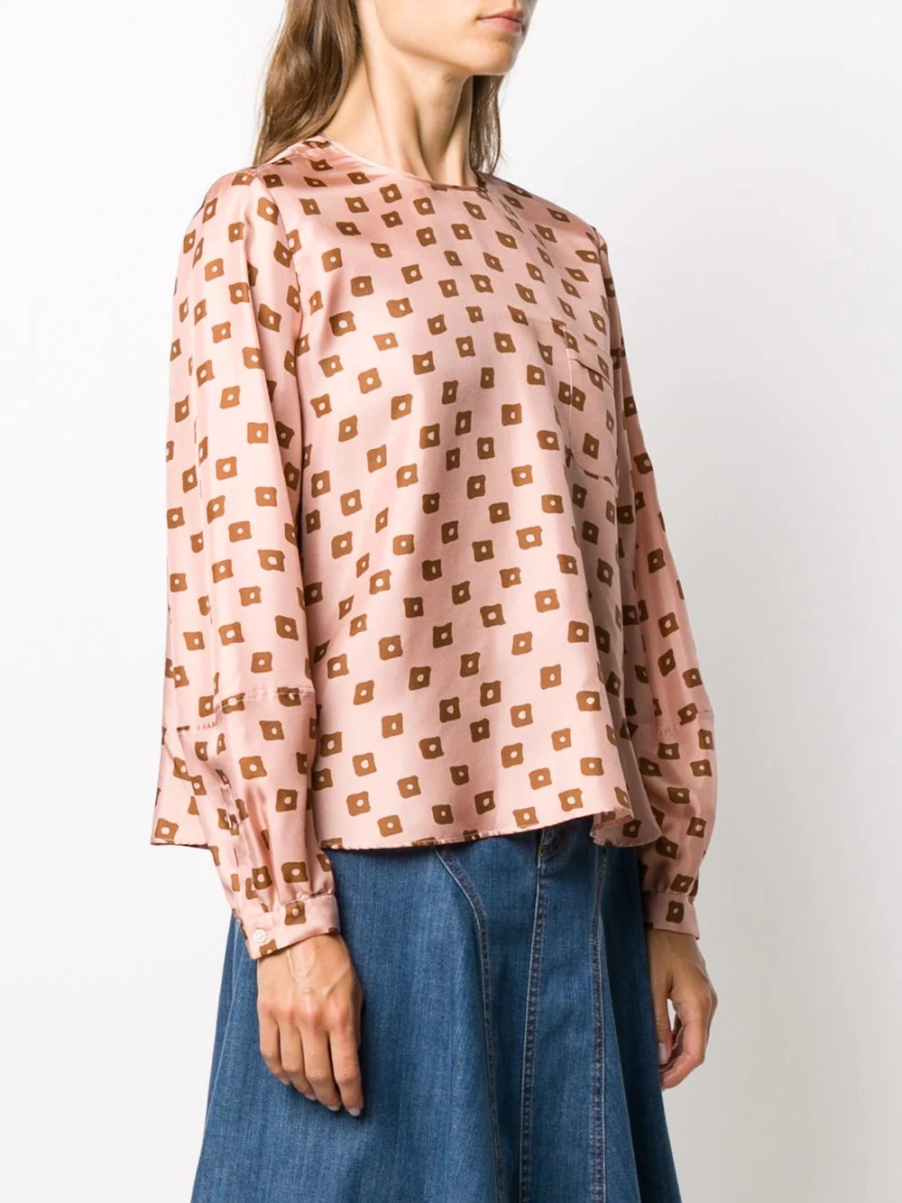 geometric print blouse - 3