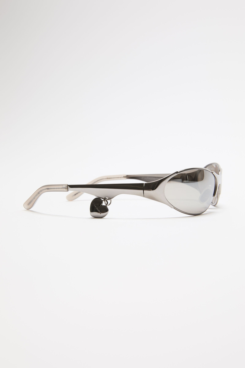 Metal frame charm sunglasses - Antique Silver 4