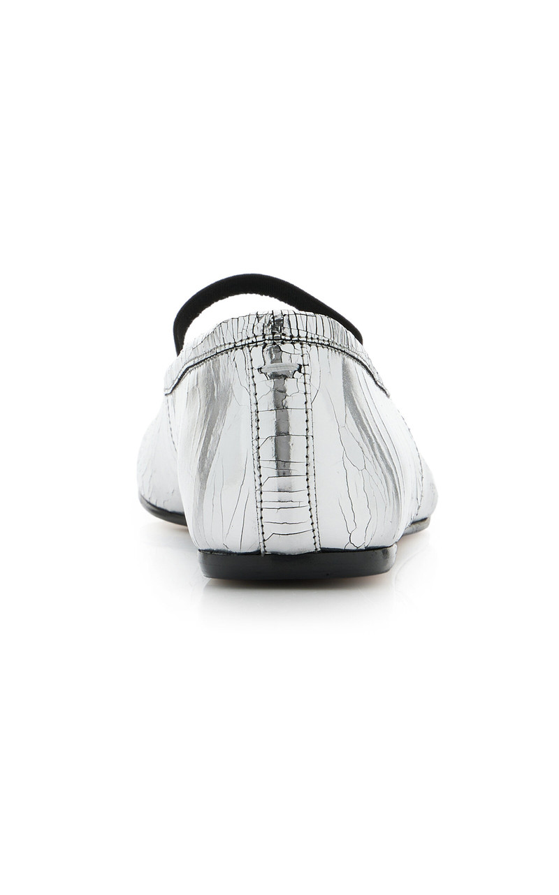 Tabi Crinkled Metallic Leather Ballet Flats silver 5