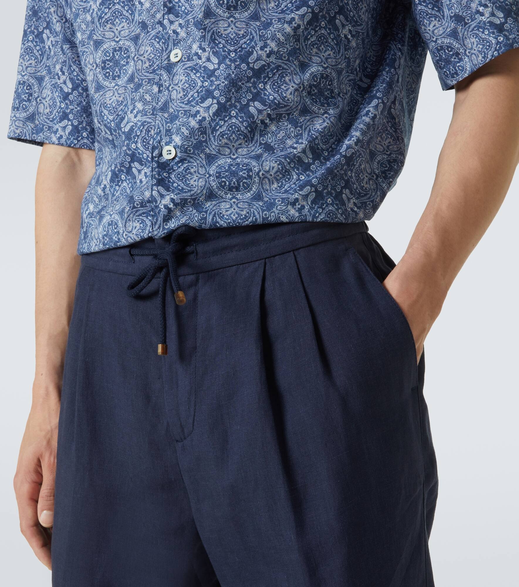 Linen straight pants - 5