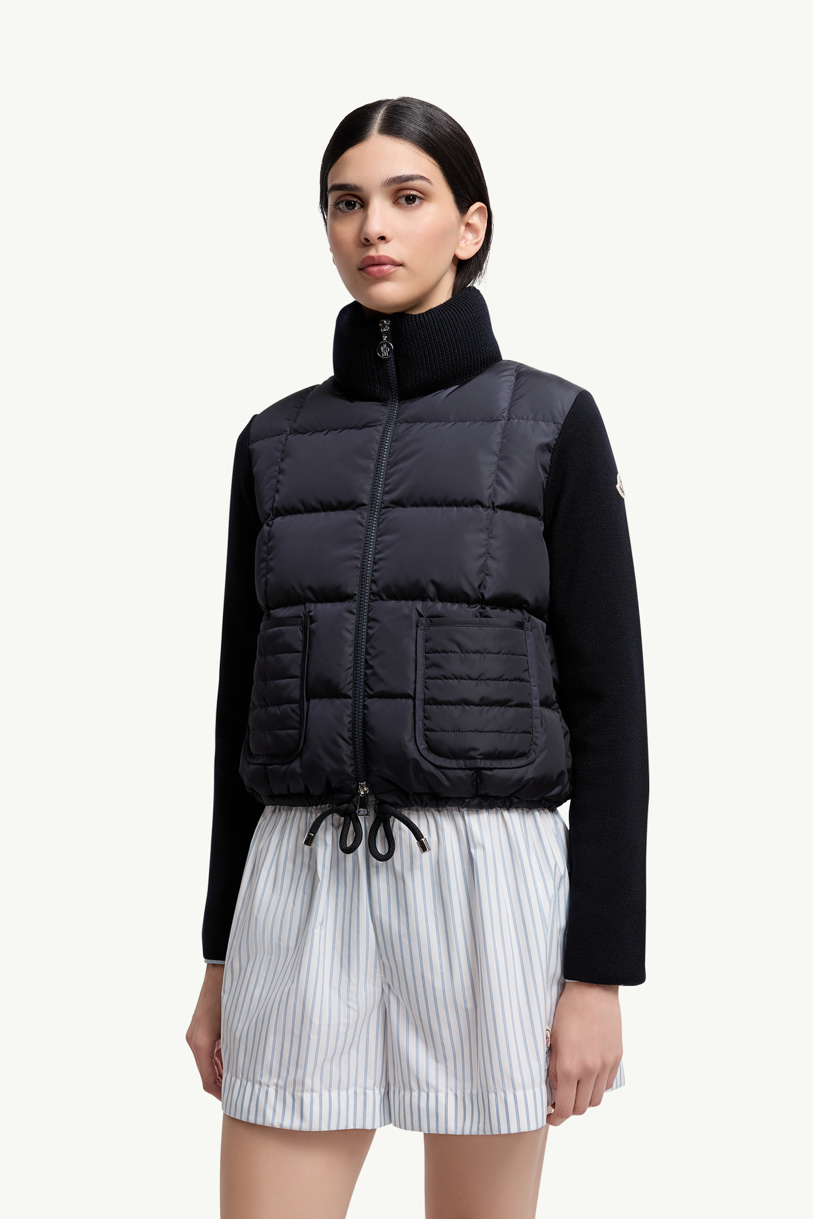 Square-Quilted Padded Wool Zip-Up Cardigan - 3