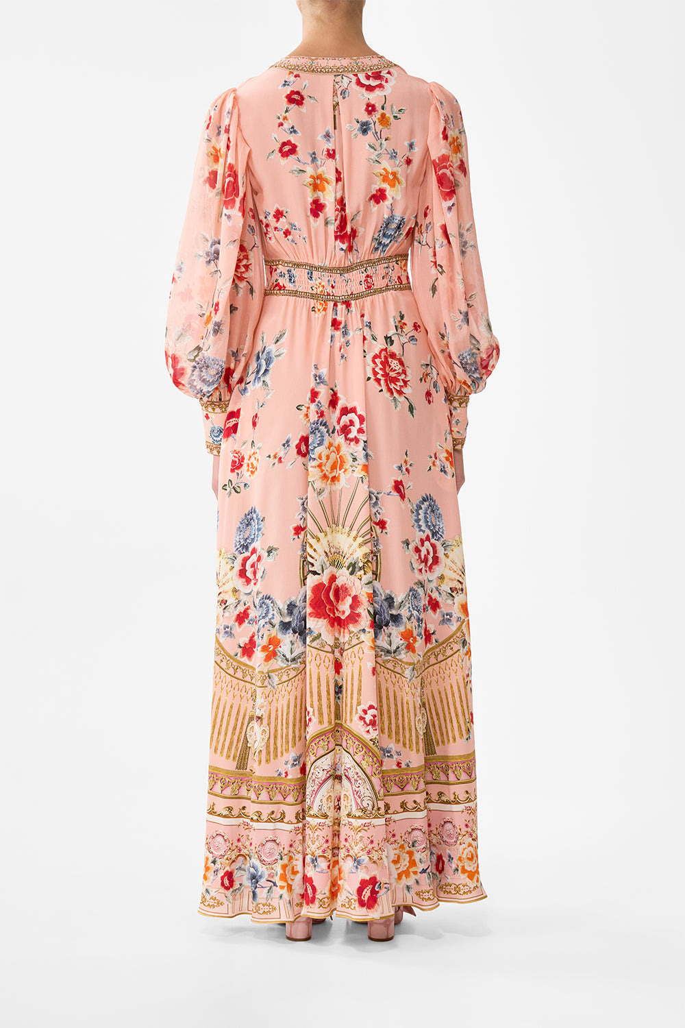 SHAPED WAISTBAND DRESS WITH GATHERED SLEEVES - 3