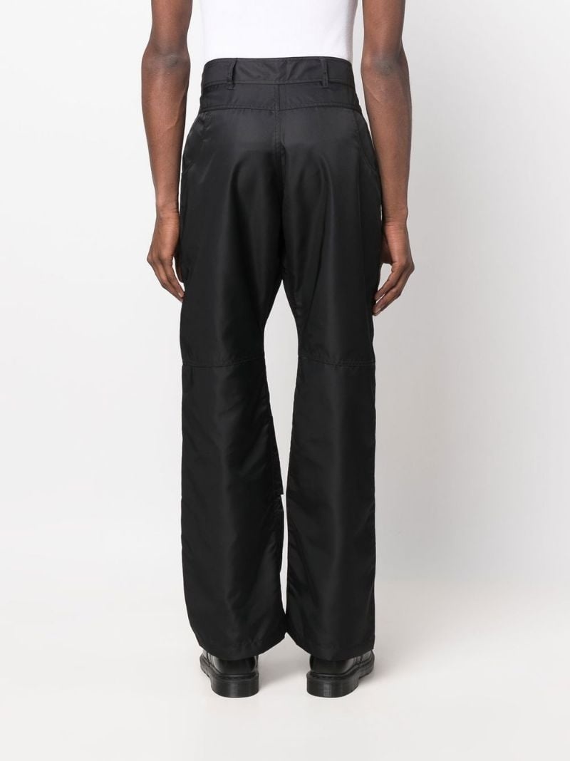 logo-embroidered straight cargo trousers - 4