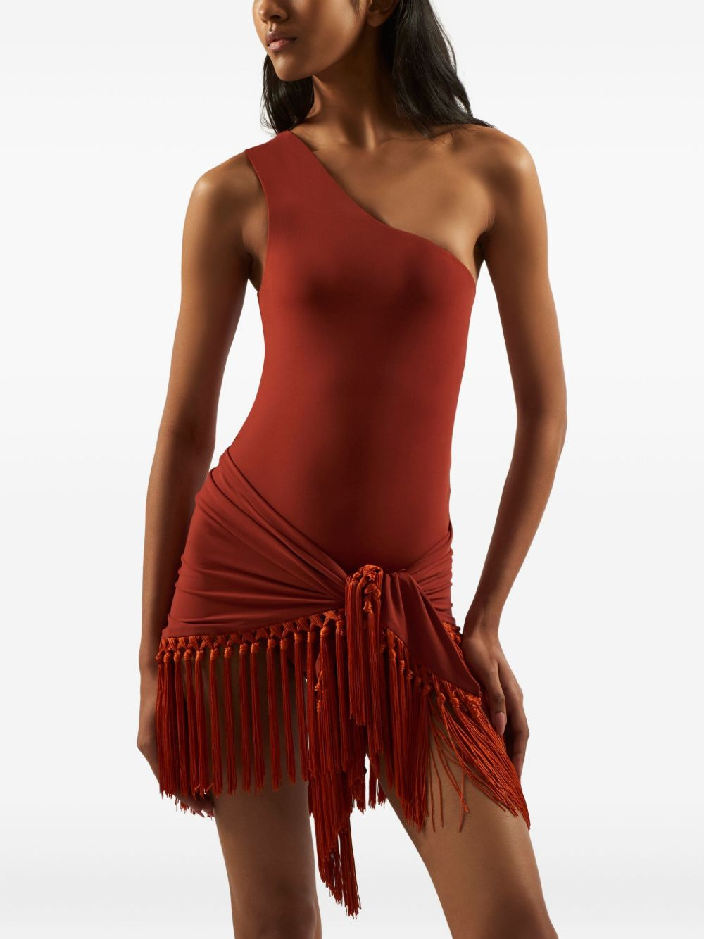 Yacare one-shoulder fringed swimsuit - 3