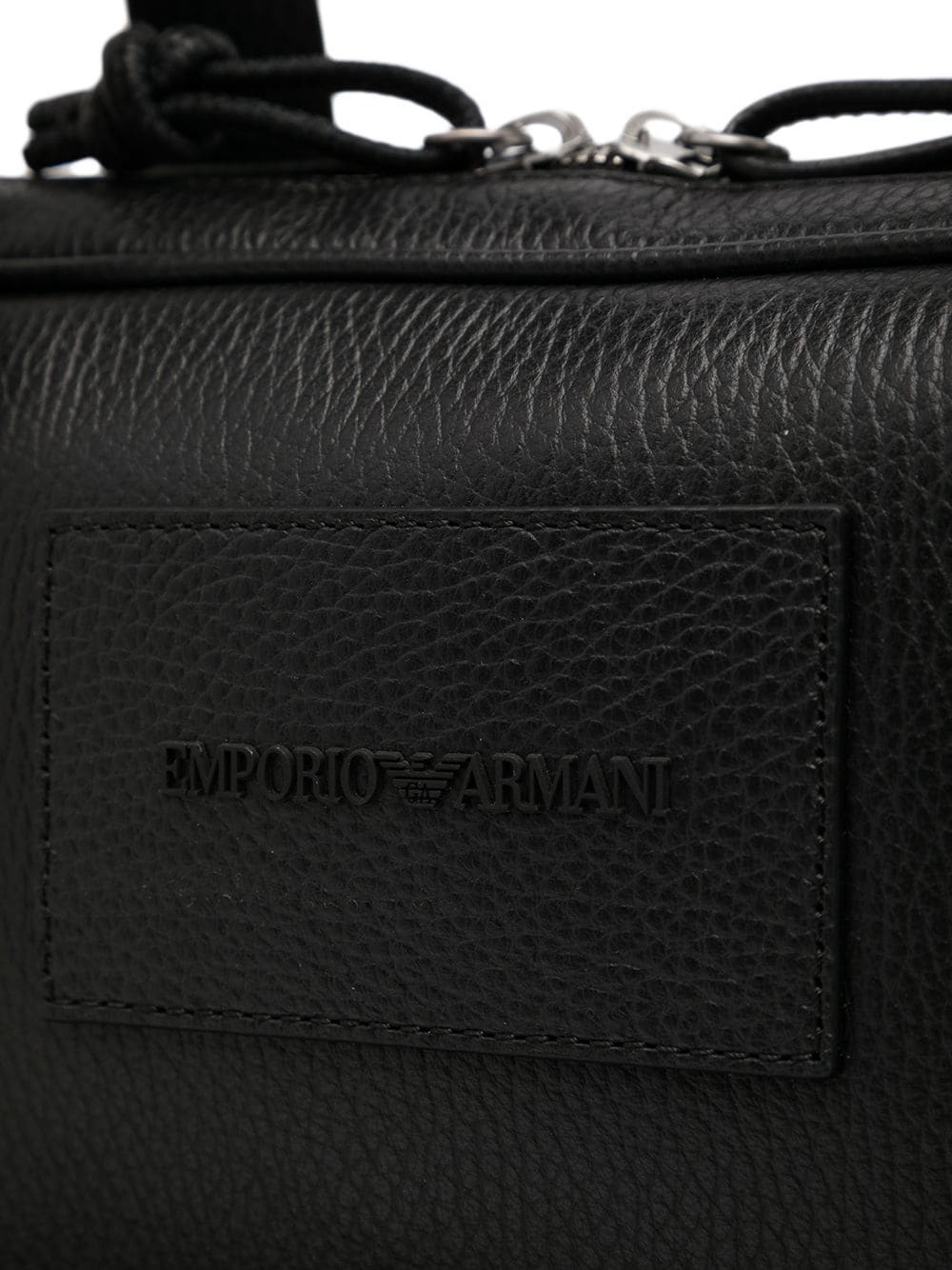leather logo patch briefcase - 4