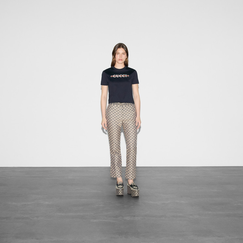 GUCCI Gucci print cotton jersey T-shirt outlook