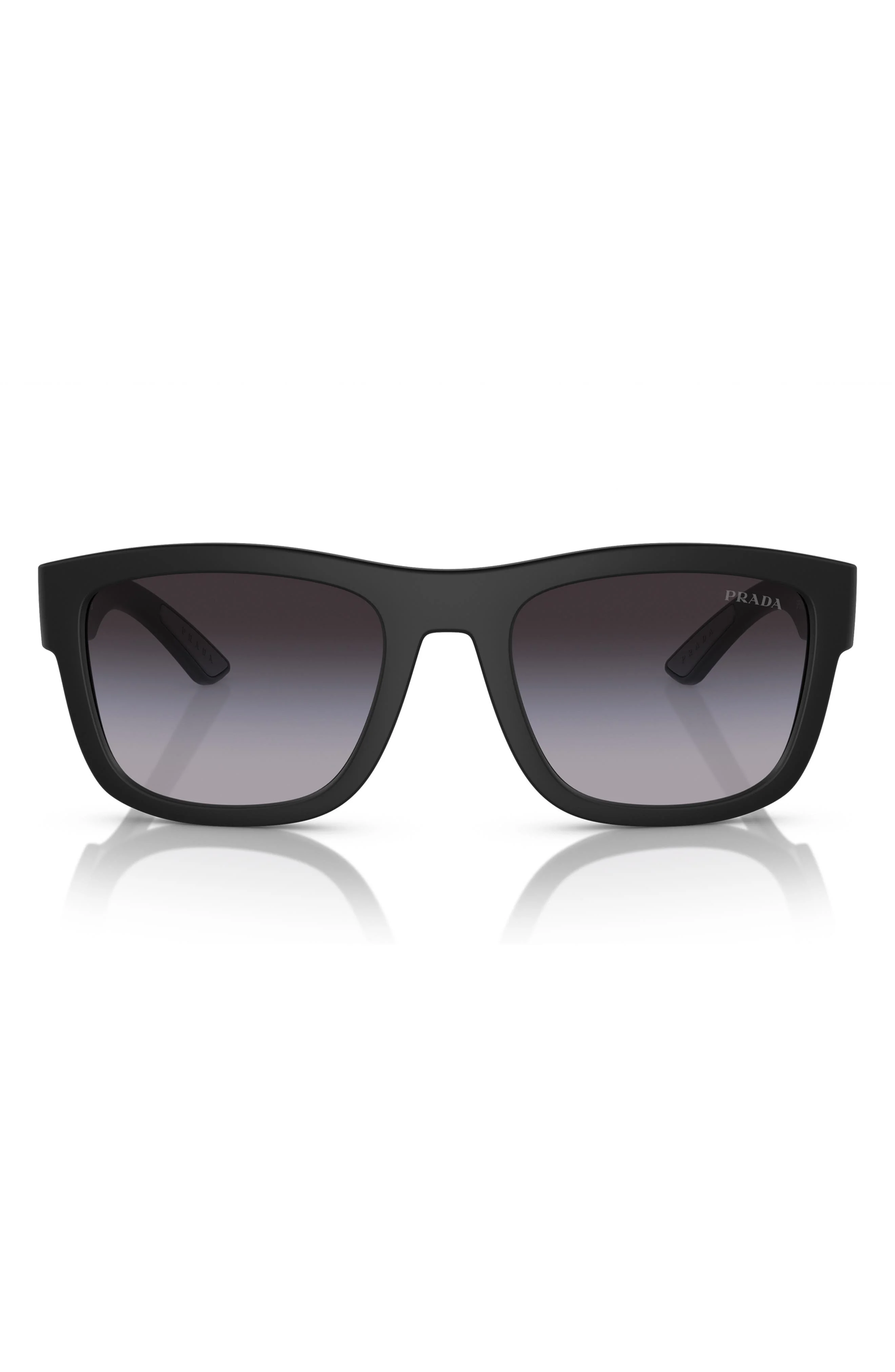 Prada Linea Rossa 56mm Pillow Sunglasses in Matte Black at Nordstrom - 1