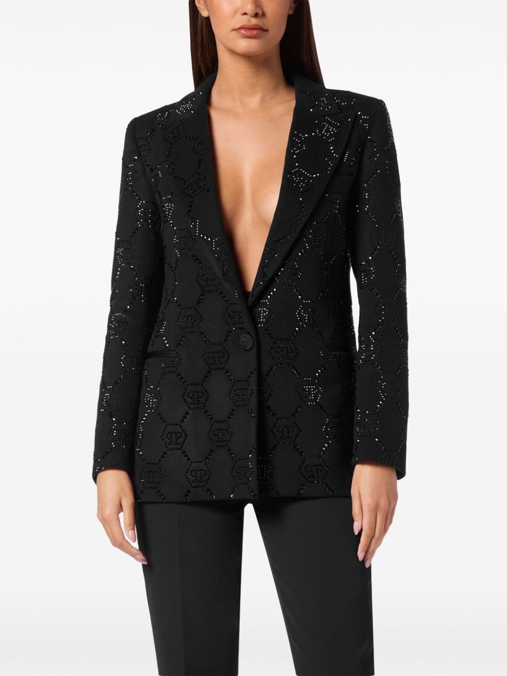 monogram blazer - 3
